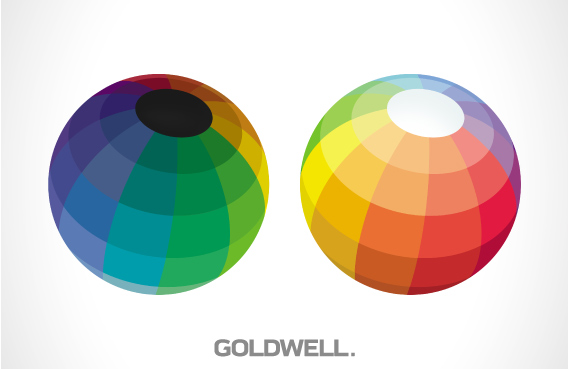 color sphere with dark and light pole